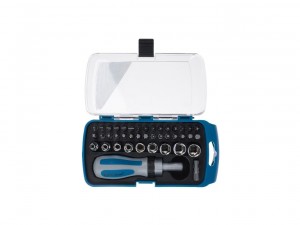 Отвертка реверсивная с битами и головками 41 пр. РемоКолор - фото 1